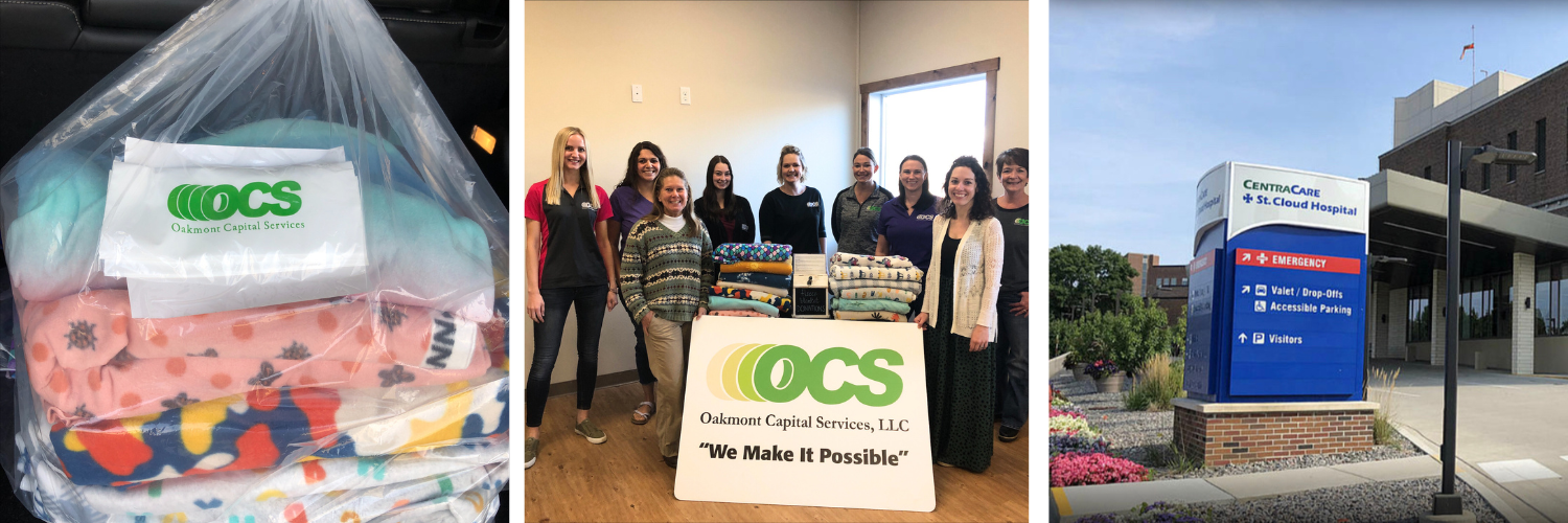 Fleece donations gathered for the St. Cloud Hospital's Pediatric Unit.